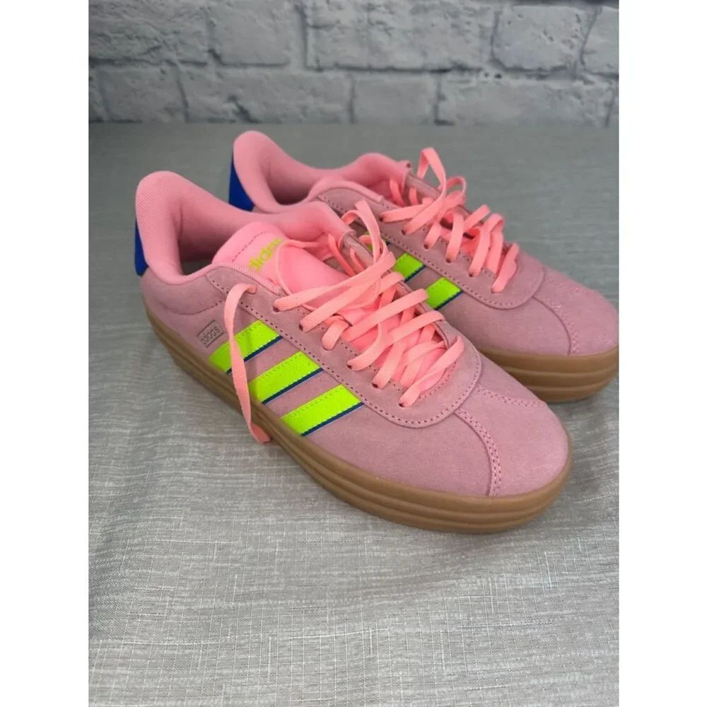 adidas VL Court Bold Womens Platform Shoes, Pink Size 8.5